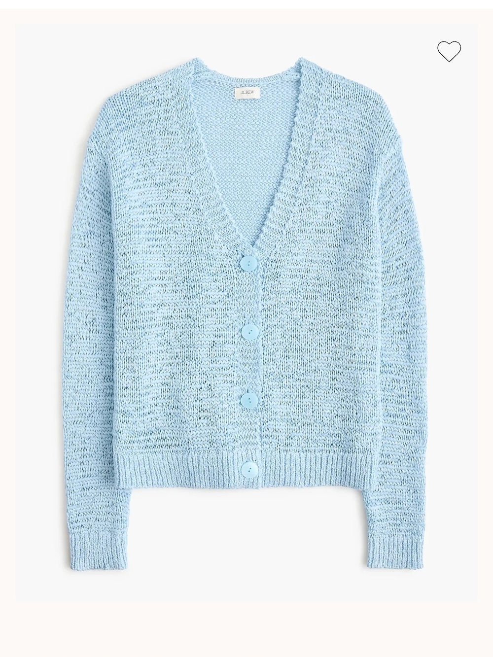 J. Crew Pastel Blue V-Neck Button Cardigan